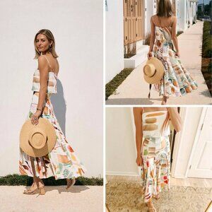 Antonio Melani x M.G. Style Lamar Paint Crop Top & Mid Waist Skirt Set